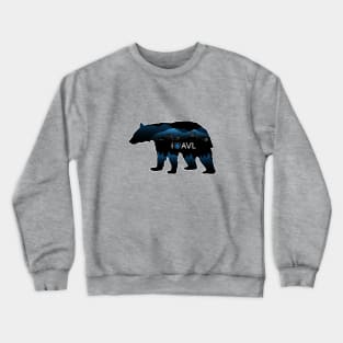 I Love AVL - Black Bear Cityscape - GreyBG 25 Crewneck Sweatshirt